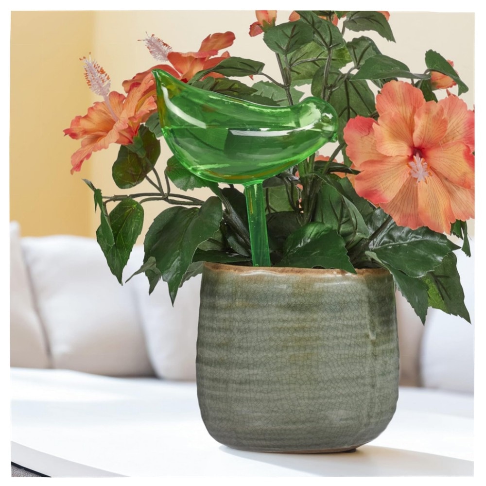 Bewässerungskugeln 4er-Set Vogel-Form, automatische Pflanzenbewässerung 200 ml, transparent – dekorativ & einfaches Urlaubs-Gießen