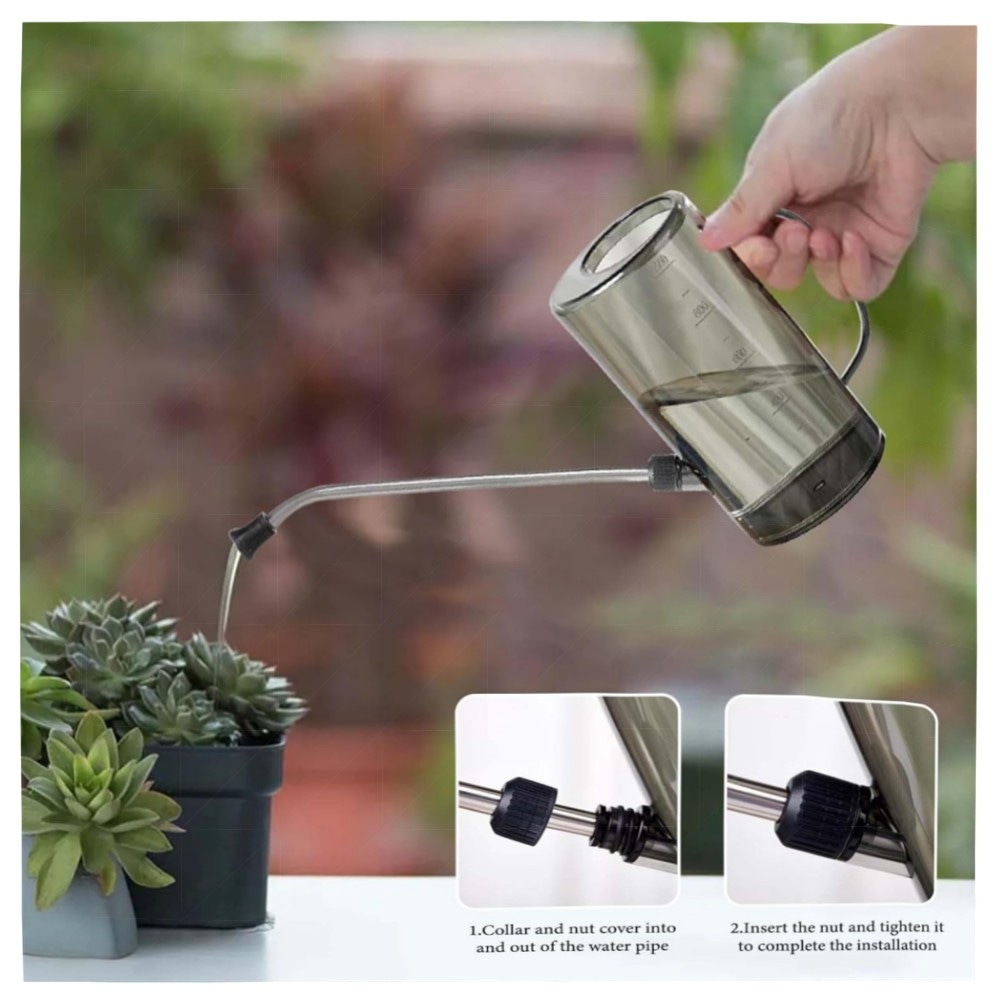 2d411b617248.jpg Zylindrische Gießkanne 1L (2er Pack) mit Edelstahl-Ausguss – langlebig, tropfsicher, langer Auslauf für Zimmer- & Balkonpflanzen