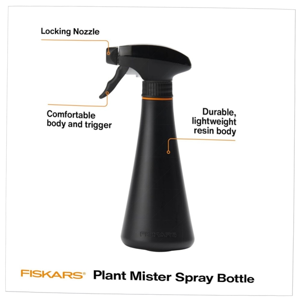 Fiskars Sprühflasche 284 ml – feiner Nebel für Zimmer- & Gartenpflanzen, leichter, langlebiger recycelter Kunststoff, nachhaltig & präzise