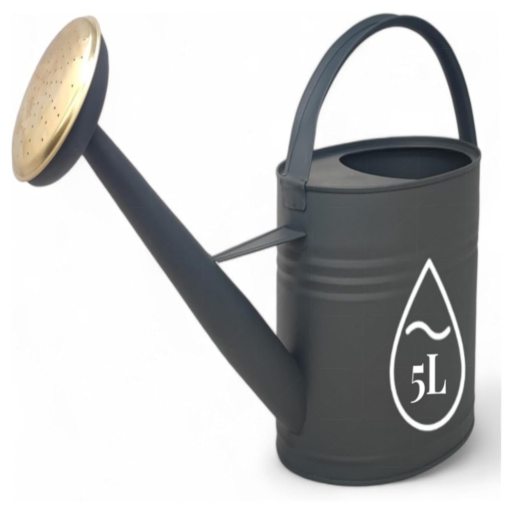 LIVLIG Gießkanne 10L Metall Vintage – handgefertigt, feuerverzinkt & pulverbeschichtet, abnehmbarer Brausenkopf