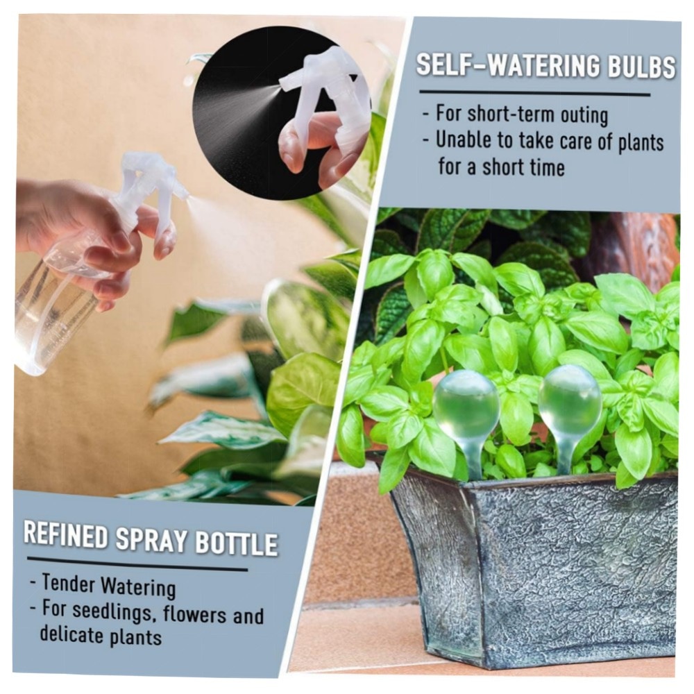 Jardineer 1L Gießkanne für Zimmerpflanzen – langer Edelstahl-Auslauf, Sprühflasche & Selbstbewässerungskugeln, bruchfestes PP (Grau)