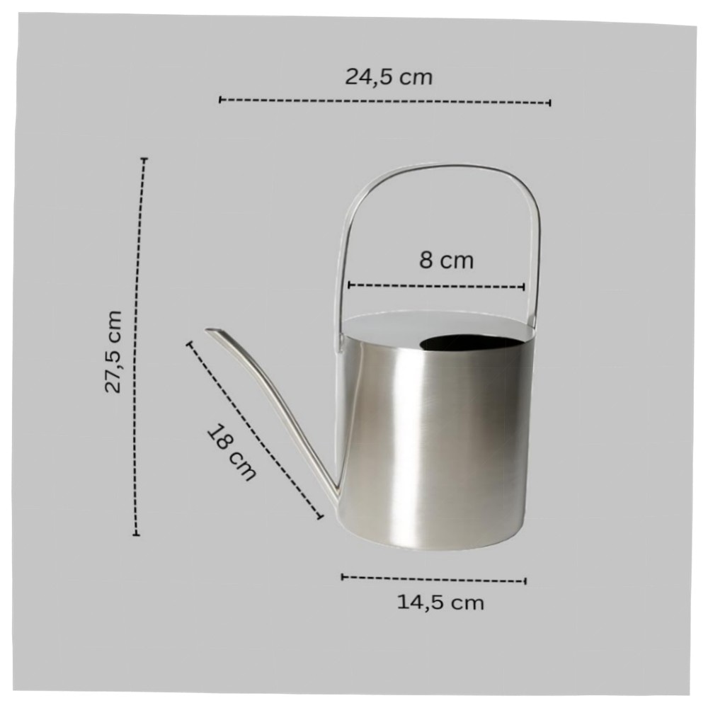 437952a96277.jpg Edelstahl Gießkanne 2,5 L – rostfrei, gebürstet & ergonomisch für Balkon, Terrasse und Zimmerpflanzen