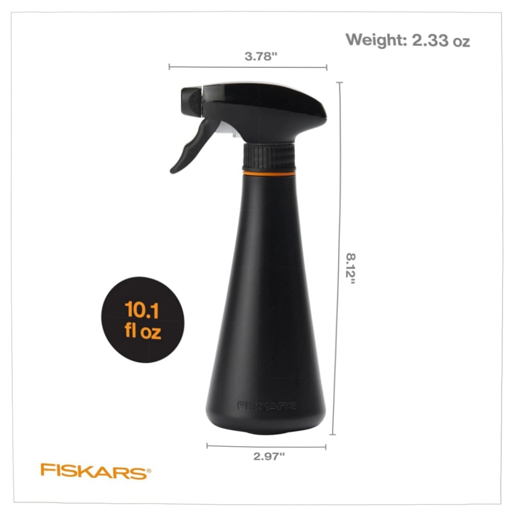 Fiskars Sprühflasche 284 ml – feiner Nebel für Zimmer- & Gartenpflanzen, leichter, langlebiger recycelter Kunststoff, nachhaltig & präzise