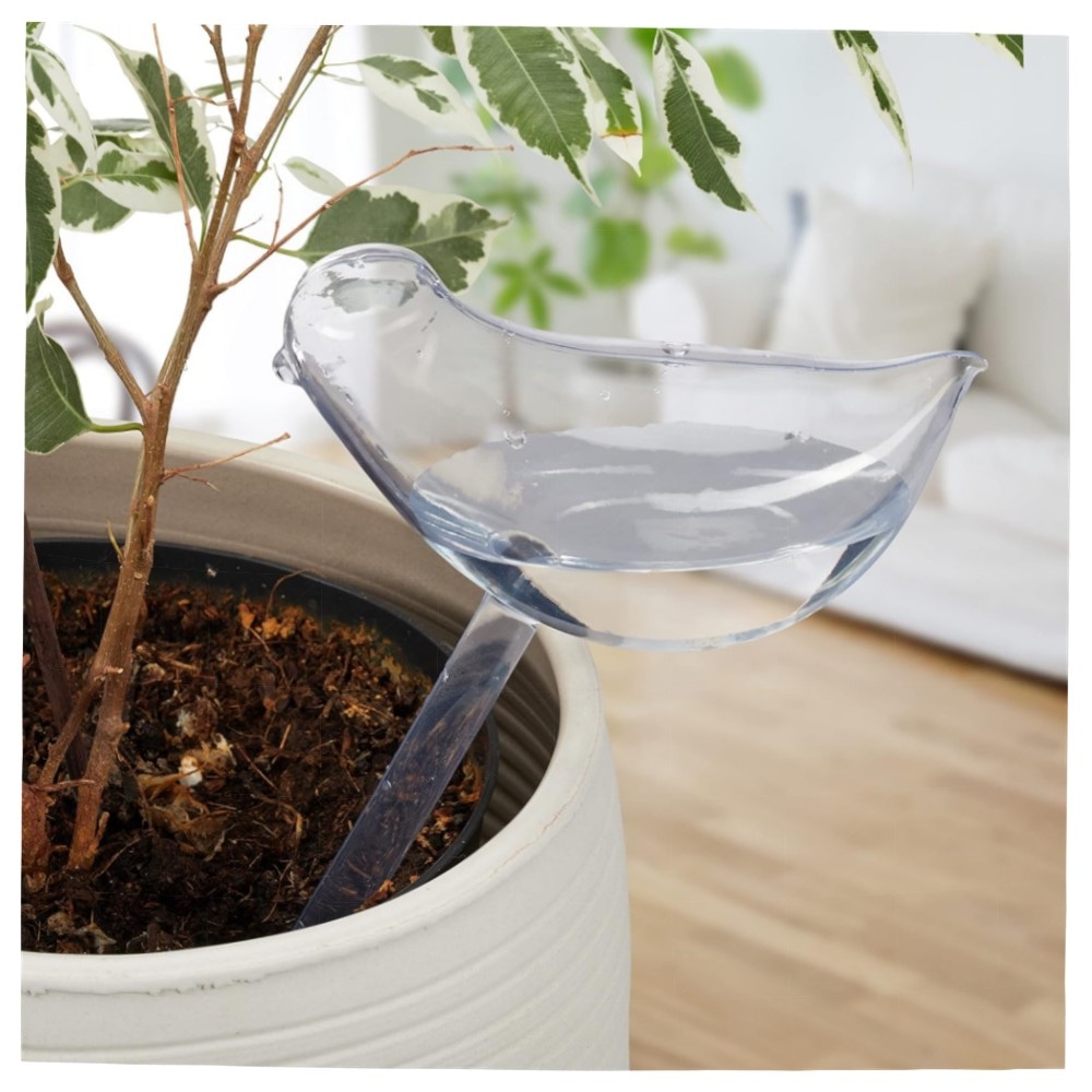 Bewässerungskugeln 4er-Set Vogel-Form, automatische Pflanzenbewässerung 200 ml, transparent – dekorativ & einfaches Urlaubs-Gießen