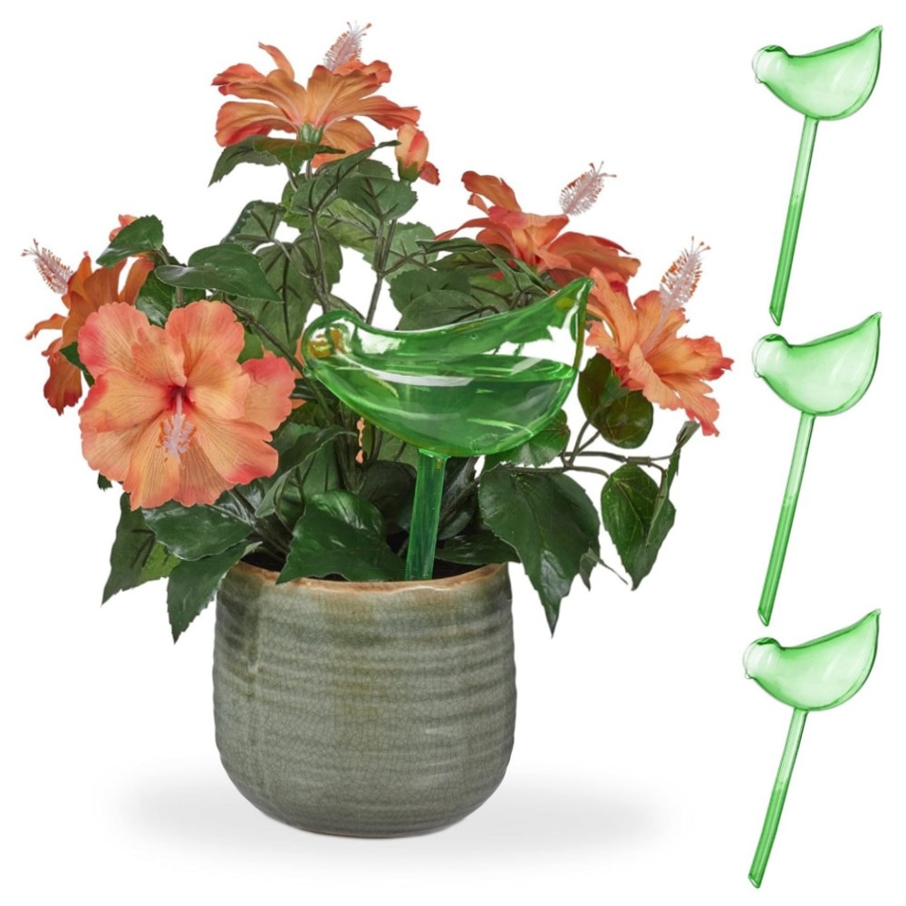 Bewässerungskugeln 4er-Set Vogel-Form, automatische Pflanzenbewässerung 200 ml, transparent – dekorativ & einfaches Urlaubs-Gießen