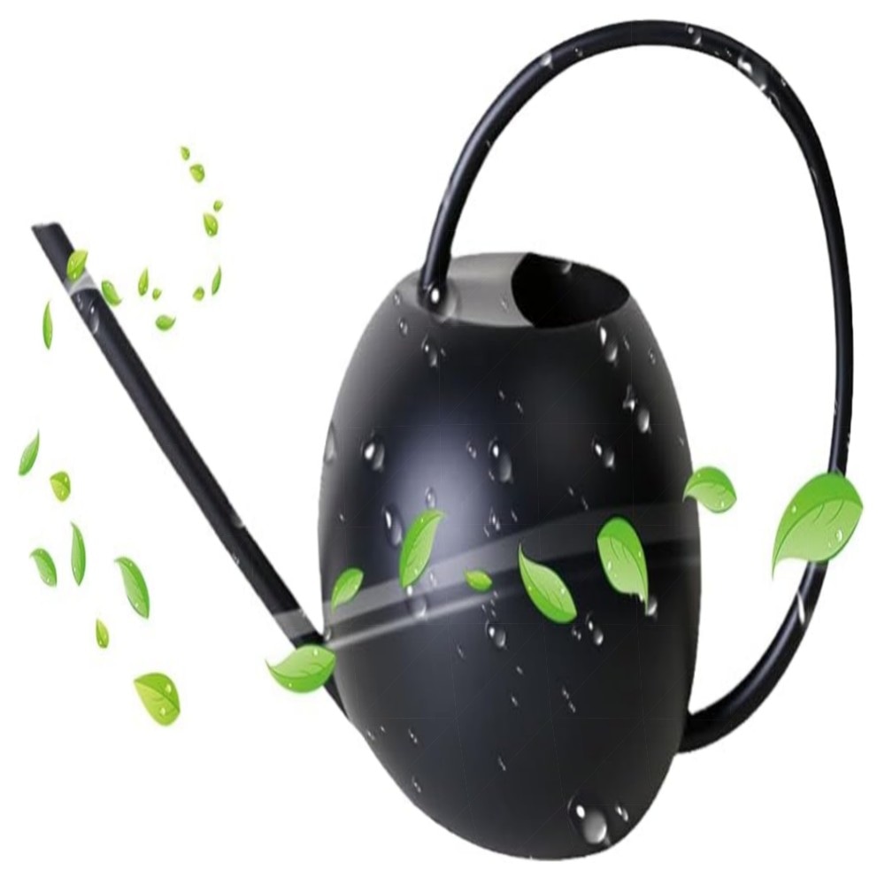 400 ml Edelstahl-Gießkanne für Zimmerpflanzen – kompakt, langes Auslaufdesign, ergonomischer Griff, matt schwarz, rostfrei