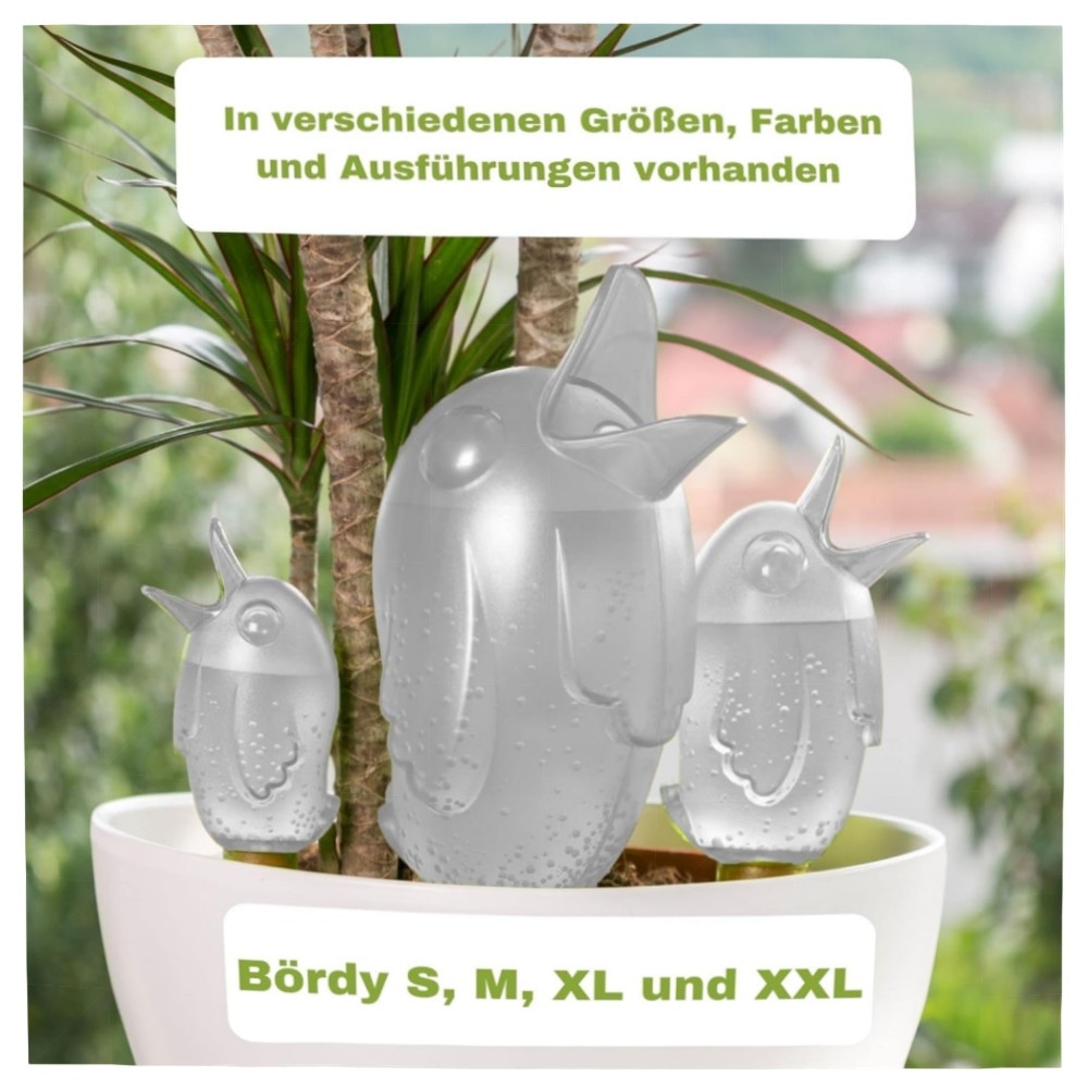 Scheurich Bördy XL Bewässerungskugel 620 ml – hochwertiger Kunststoff mit Tonfuß, kontrollierte Pflanzenbewässerung für Zimmer & Garten (4× Weiß)
