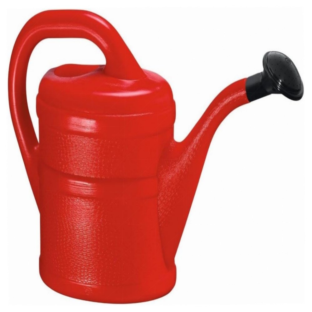 Gießkanne 2L ROT – leichte Kunststoff-Gießkanne mit abnehmbarer Brause, ergonomisch für Garten, Balkon & Kinder
