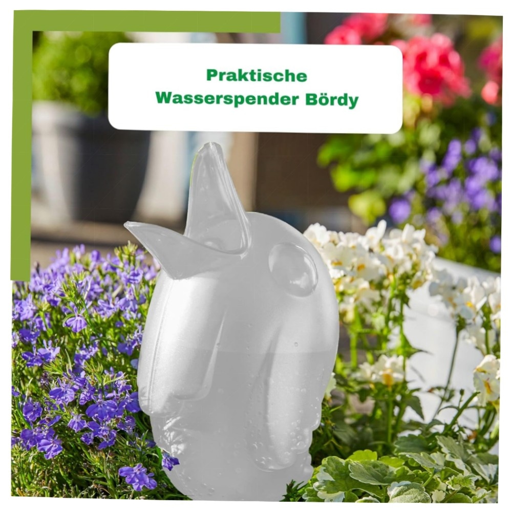 Scheurich Bördy XL Bewässerungskugel 620 ml – hochwertiger Kunststoff mit Tonfuß, kontrollierte Pflanzenbewässerung für Zimmer & Garten (4× Weiß)