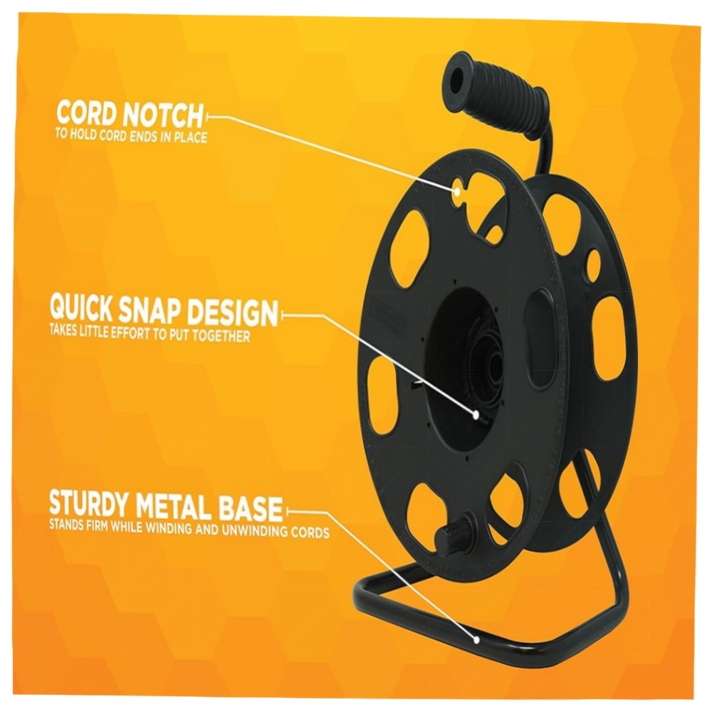 Kabel-Schnurrolle mit Metallständer, bis 45 m (16/3 AWG) – robust, kompakt & leicht montierbar