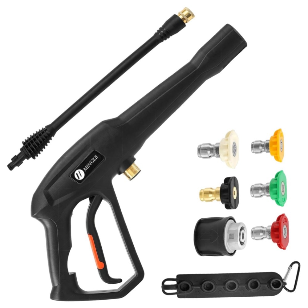 Universal Hochdruckreiniger-Pistole M22 mit Verlängerungsstab – kompatibel mit Kärcher K2–K7, Ryobi & Greenworks, robustes Metall, 5 Düsen