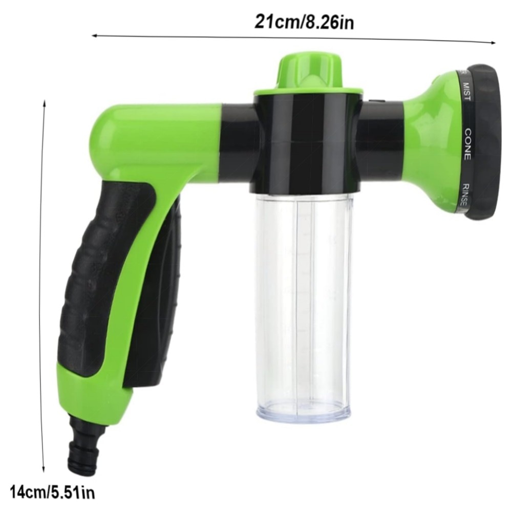 Hochdruck-Schaumpistole für Auto & Garten – robustes ABS, 8 Sprühmuster, 6 m Reichweite, ergonomischer rutschfester Griff