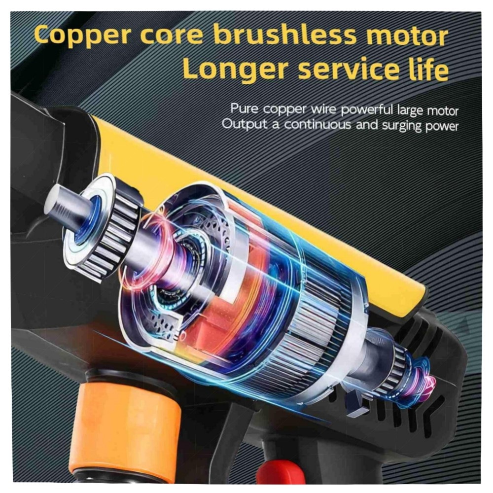 Akku Hochdruckreiniger 21V, 70 Bar – Mobiler 15000mAh*2 Druckreiniger mit 6‑in‑1 Düsen & 5 m Schlauch, tragbar für Auto & Garten