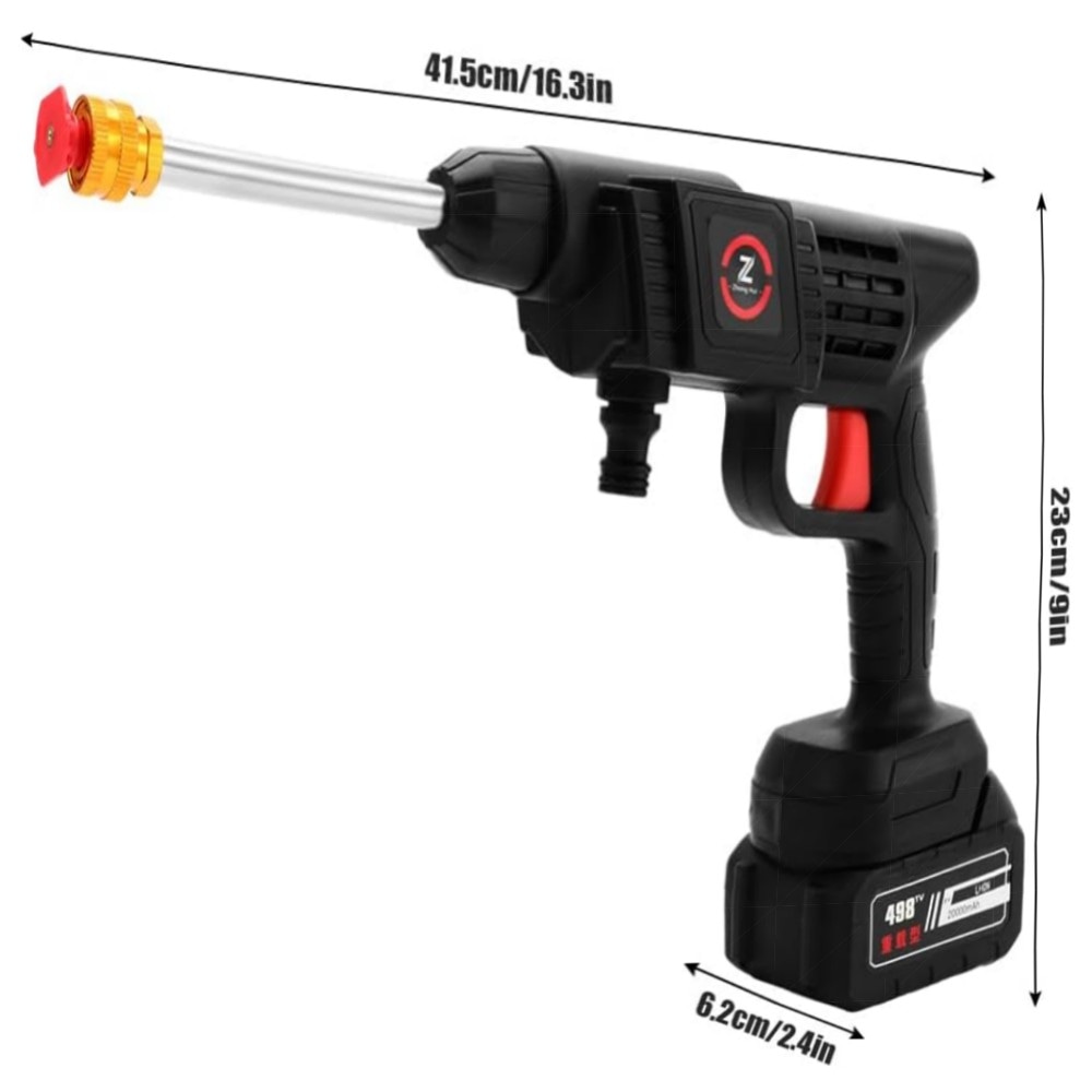 Kabelloser Hochdruckreiniger 21V (35 bar) mit 10.000 mAh Akku, Schnellladegerät, Vollkupfermotor – kompakt für Auto, Garten & Camping