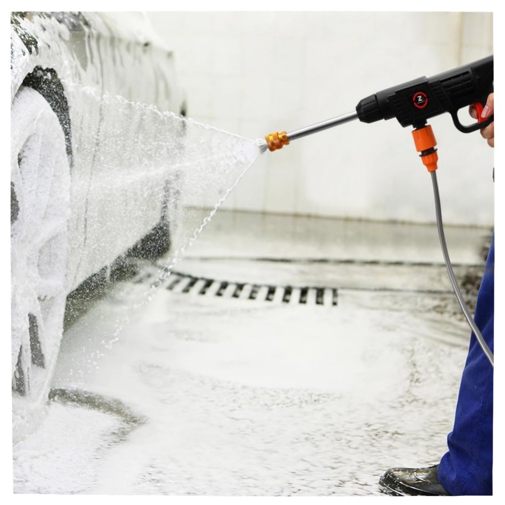 Kabelloser Hochdruckreiniger 21V (35 bar) mit 10.000 mAh Akku, Schnellladegerät, Vollkupfermotor – kompakt für Auto, Garten & Camping