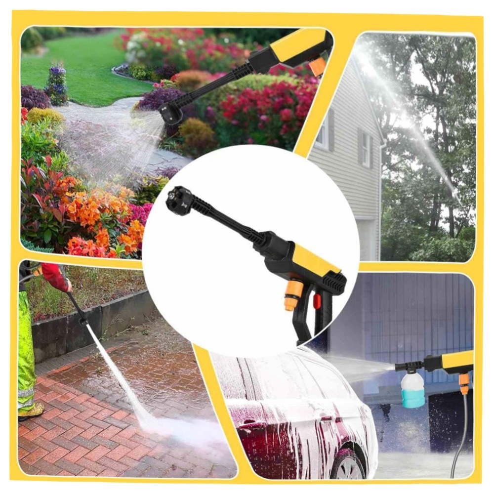 Akku Hochdruckreiniger 21V, 70 Bar – Mobiler 15000mAh*2 Druckreiniger mit 6‑in‑1 Düsen & 5 m Schlauch, tragbar für Auto & Garten