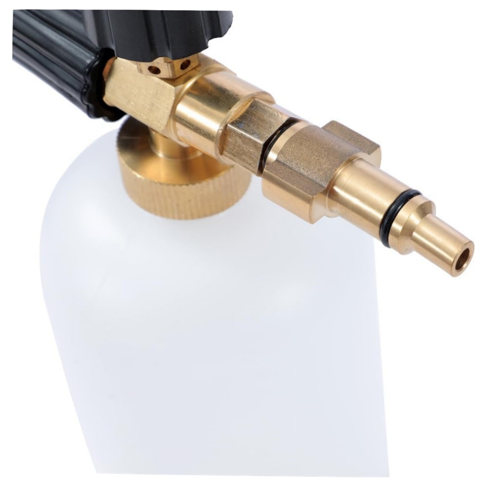 Schneeschaumlanze 1L für Hochdruckreiniger – verstellbare Sprühdüse, Aluminium & Messingadapter, kompatibel mit LAVOR/Parkside/Spear & Jackson
