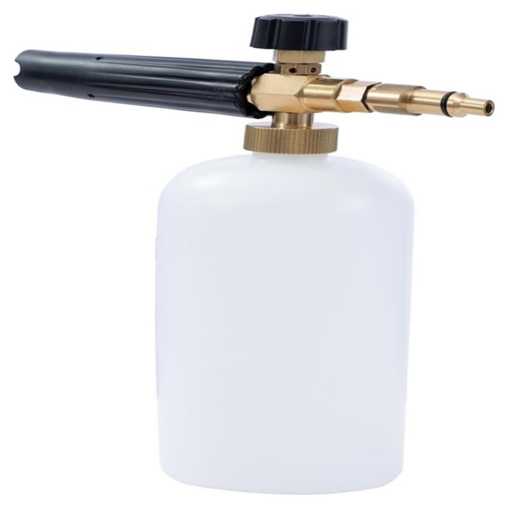 Schneeschaumlanze 1L für Hochdruckreiniger – verstellbare Sprühdüse, Aluminium & Messingadapter, kompatibel mit LAVOR/Parkside/Spear & Jackson