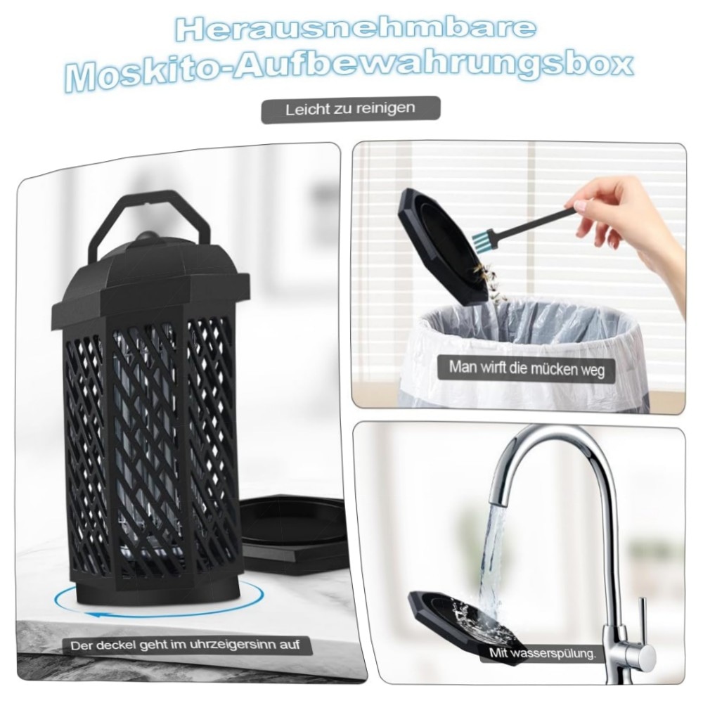 Insektenvernichter Elektrisch 4200V mit UV-Licht 18W – Wasserdichter Mosquito Killer für Innen & Außen, robustes ABS, abnehmbarer Sammelbehälter
