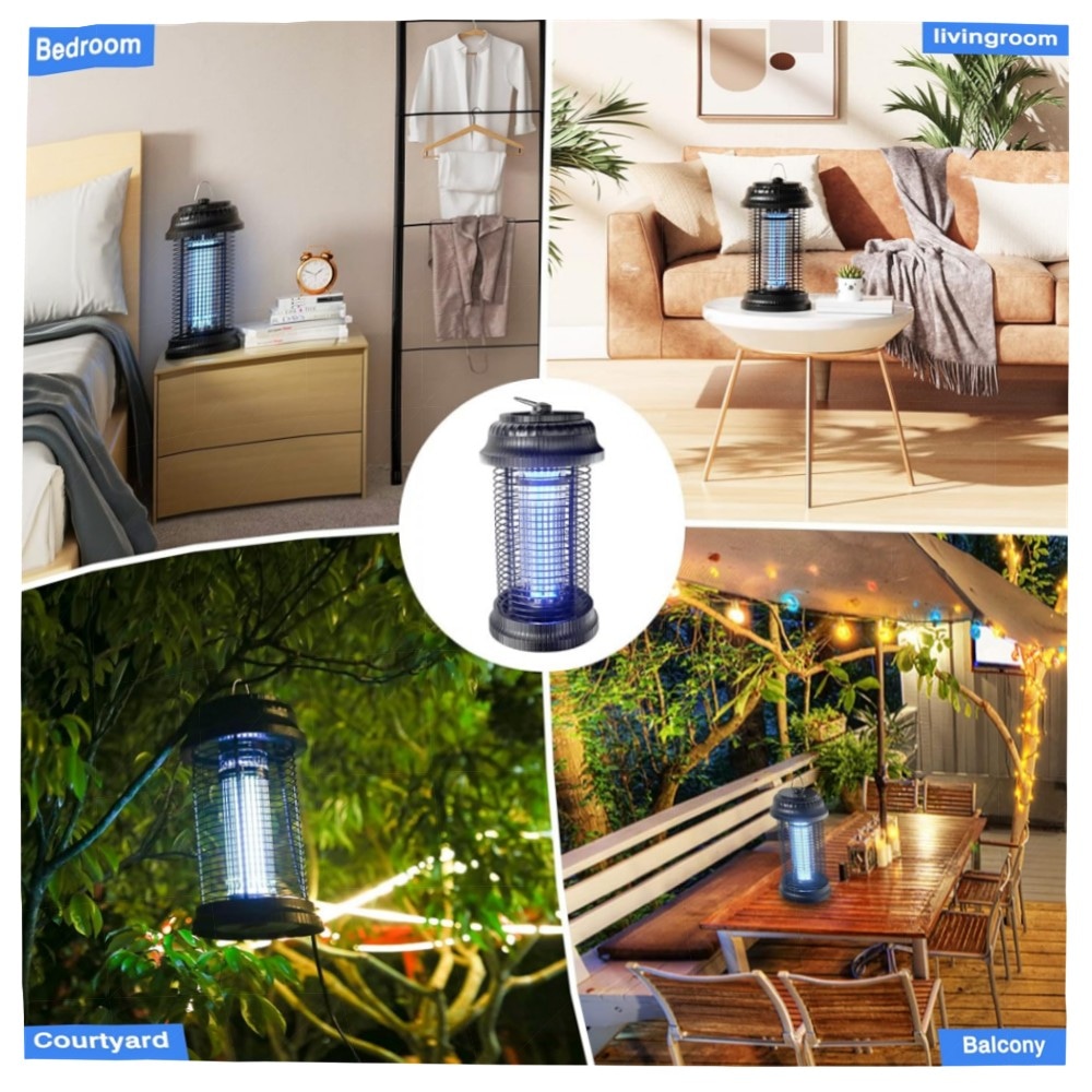 Elektrischer Insektenvernichter 20W – UV Mückenlampe mit 4500V, IPX4 wasserdicht, geruchsneutral & ungiftig, 360° Fliegenfalle für Innen & Garten
