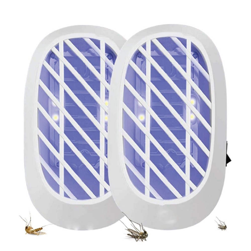 Elektrischer Indoor-Insektenvernichter mit Blaulicht – 2er Pack Mücken- & Fruchtfliegenfalle, geräuschlos, energiesparend