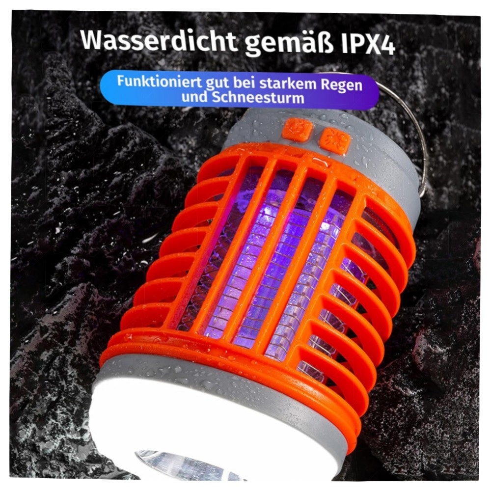 Zapfie Mückenlampe 3‑in‑1 Zapper – Tragbar, Wiederaufladbar & IPX4 Wasserdicht für Innen & Außen, UV‑Falle ohne Chemie