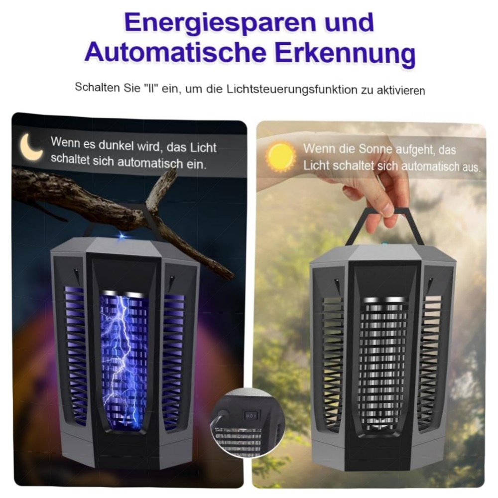 Insektenvernichter Elektrisch 4200V mit UV-Licht 18W – Wasserdichter Mosquito Killer für Innen & Außen, robustes ABS, abnehmbarer Sammelbehälter