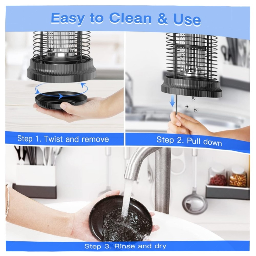 Elektrischer Insektenvernichter 20W – UV Mückenlampe mit 4500V, IPX4 wasserdicht, geruchsneutral & ungiftig, 360° Fliegenfalle für Innen & Garten