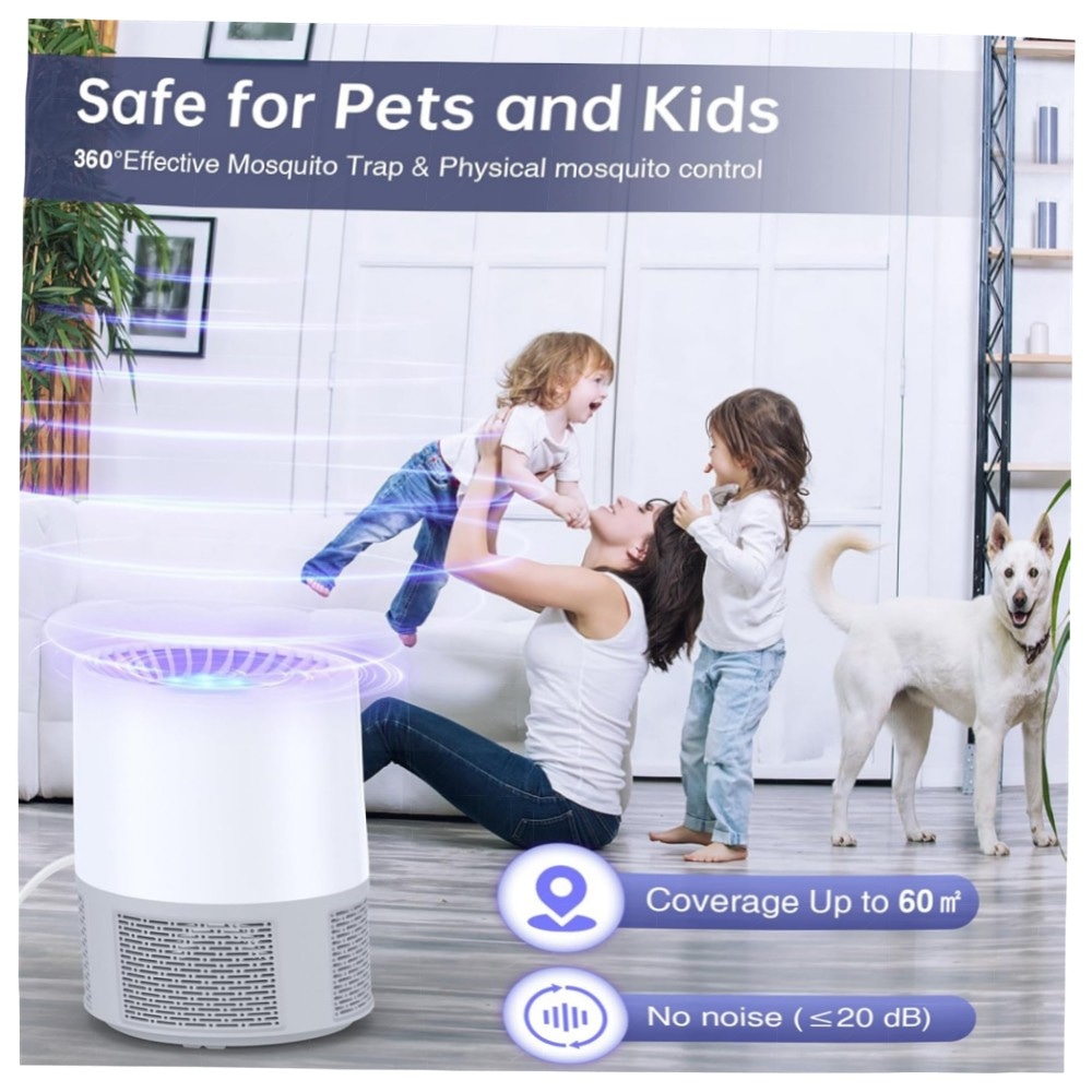 Elektrischer Insektenvernichter USB – Tragbare UV-Mückenfalle mit 7‑Blatt Turbinen‑Ventilator, leise & USB‑betriebene Moskito‑Lampe für Haus, Garten & Camping