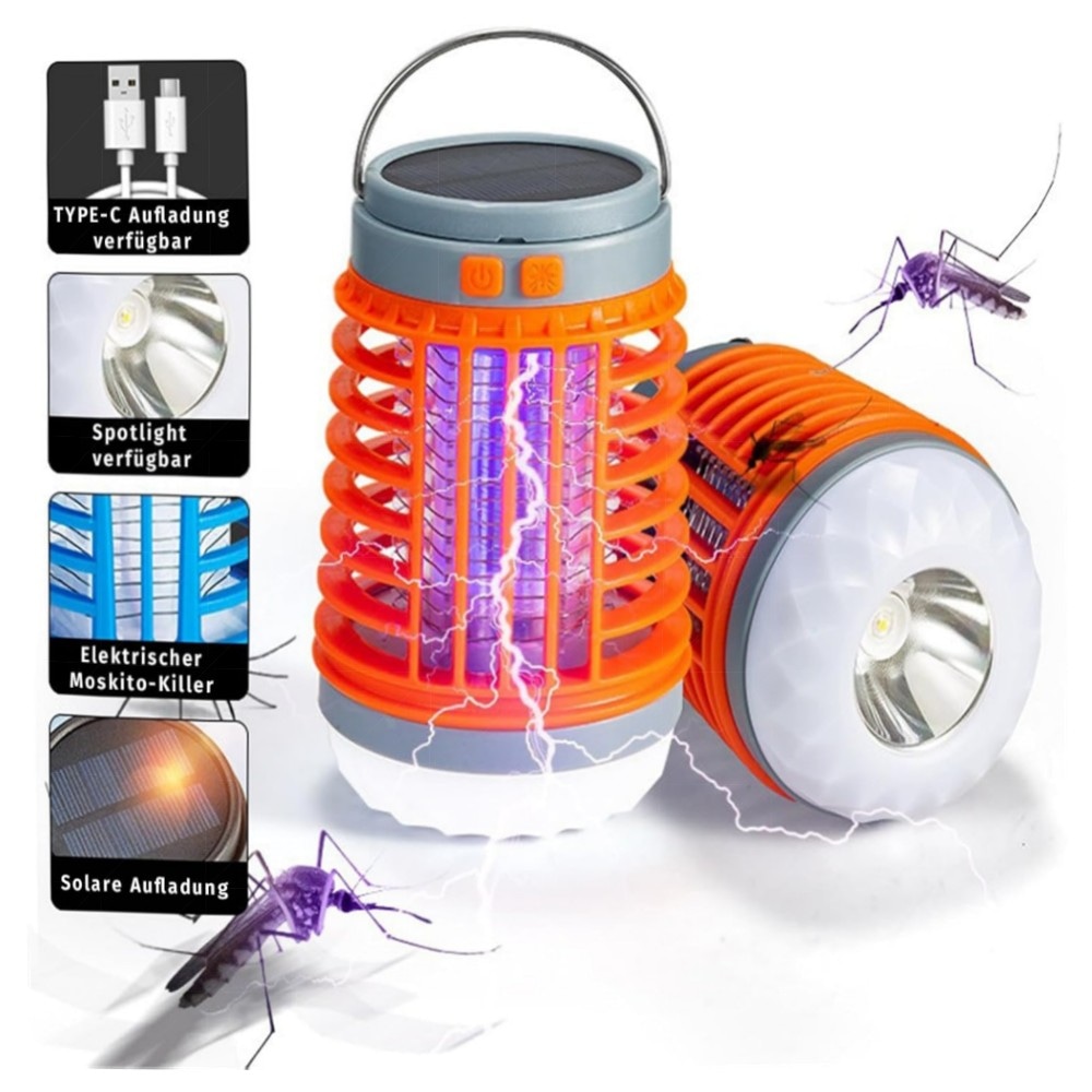 Zapfie Mückenlampe 3‑in‑1 Zapper – Tragbar, Wiederaufladbar & IPX4 Wasserdicht für Innen & Außen, UV‑Falle ohne Chemie