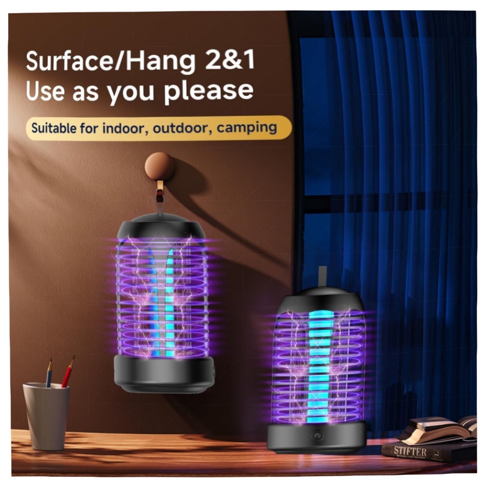 Elektrischer Insektenvernichter Mückenlampe mit 360° UV‑Licht, IPX4 wasserdicht, 4200 V Hochspannungsnetz – langlebig, für Innen & Außen