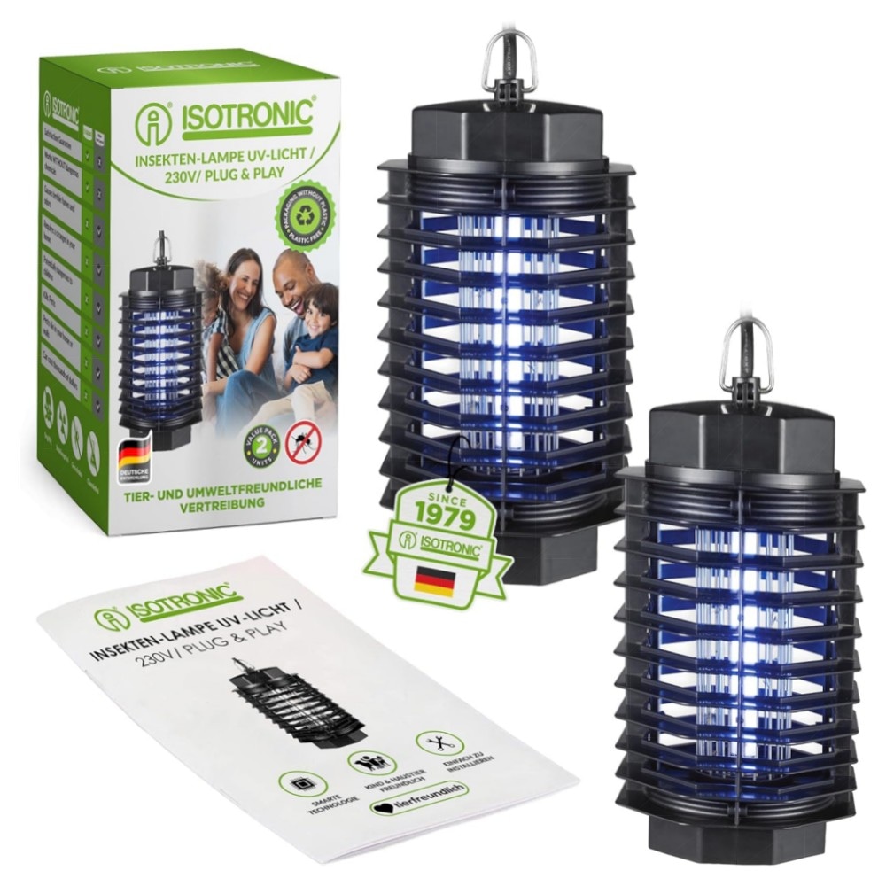 Elektrischer Insektenvernichter ISOTRONIC 500 V – Mückenlampe für Innen 50 m², geruchlos & sicher (3 Stück)