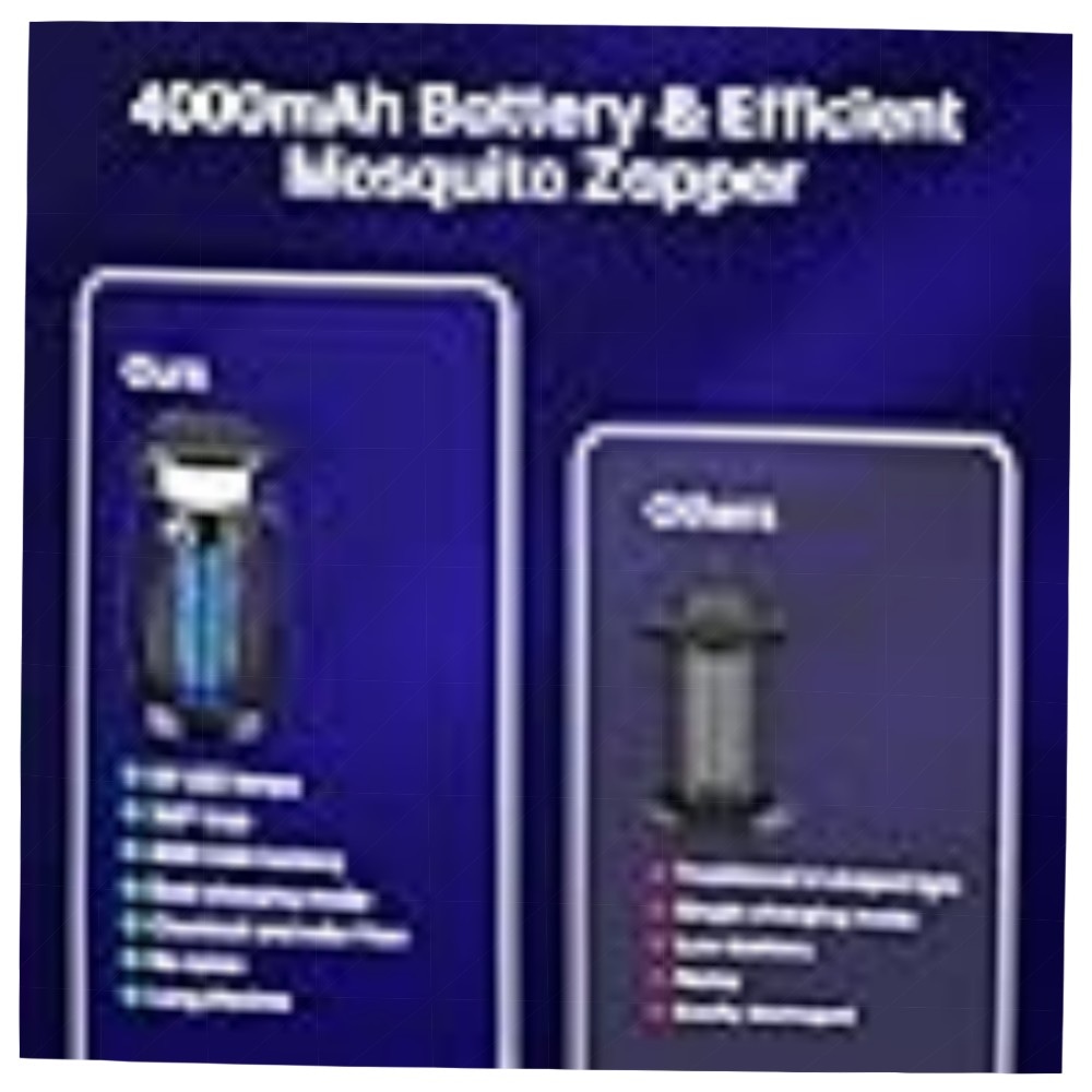 Solar Insektenvernichter Elektrisch – Tragbare Mückenfalle mit USB, IP66 Wasserdicht, 3‑in‑1 UV‑Lampe für Haus, Garten & Camping (4000mAh)