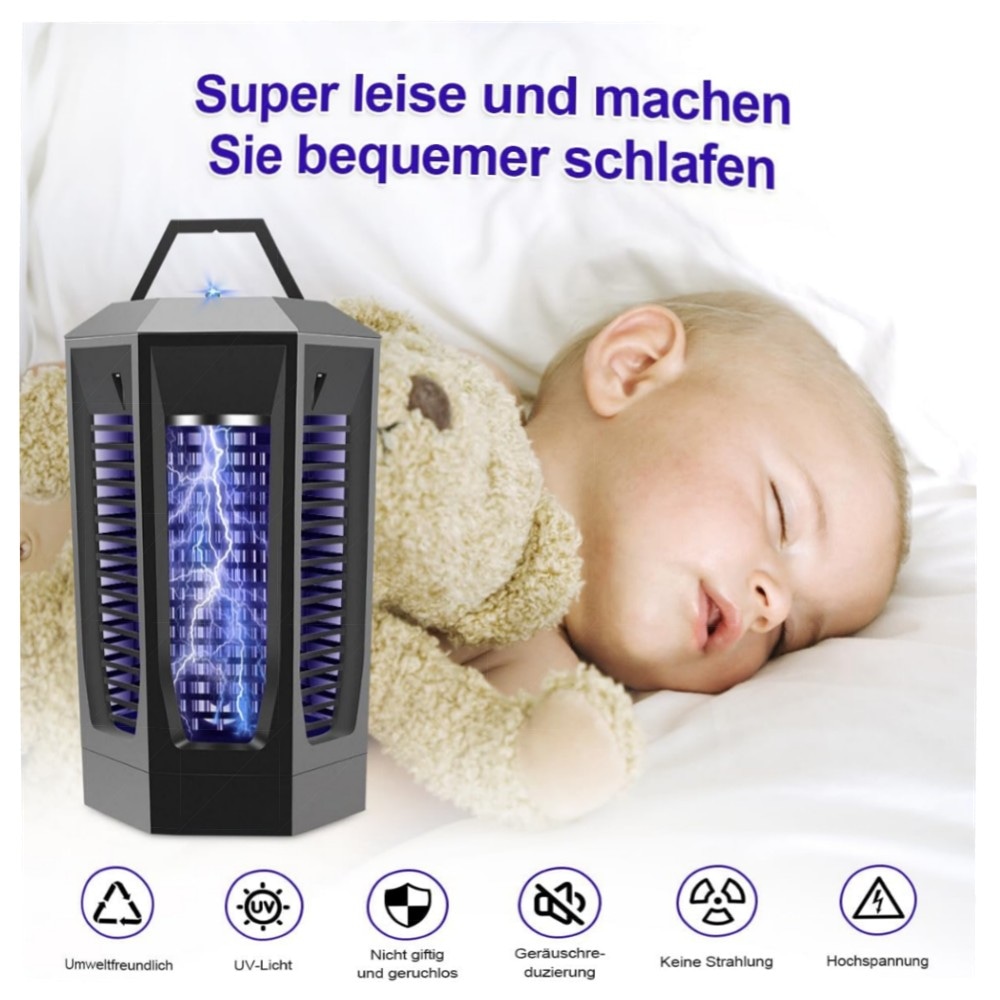 Insektenvernichter Elektrisch 4200V mit UV-Licht 18W – Wasserdichter Mosquito Killer für Innen & Außen, robustes ABS, abnehmbarer Sammelbehälter