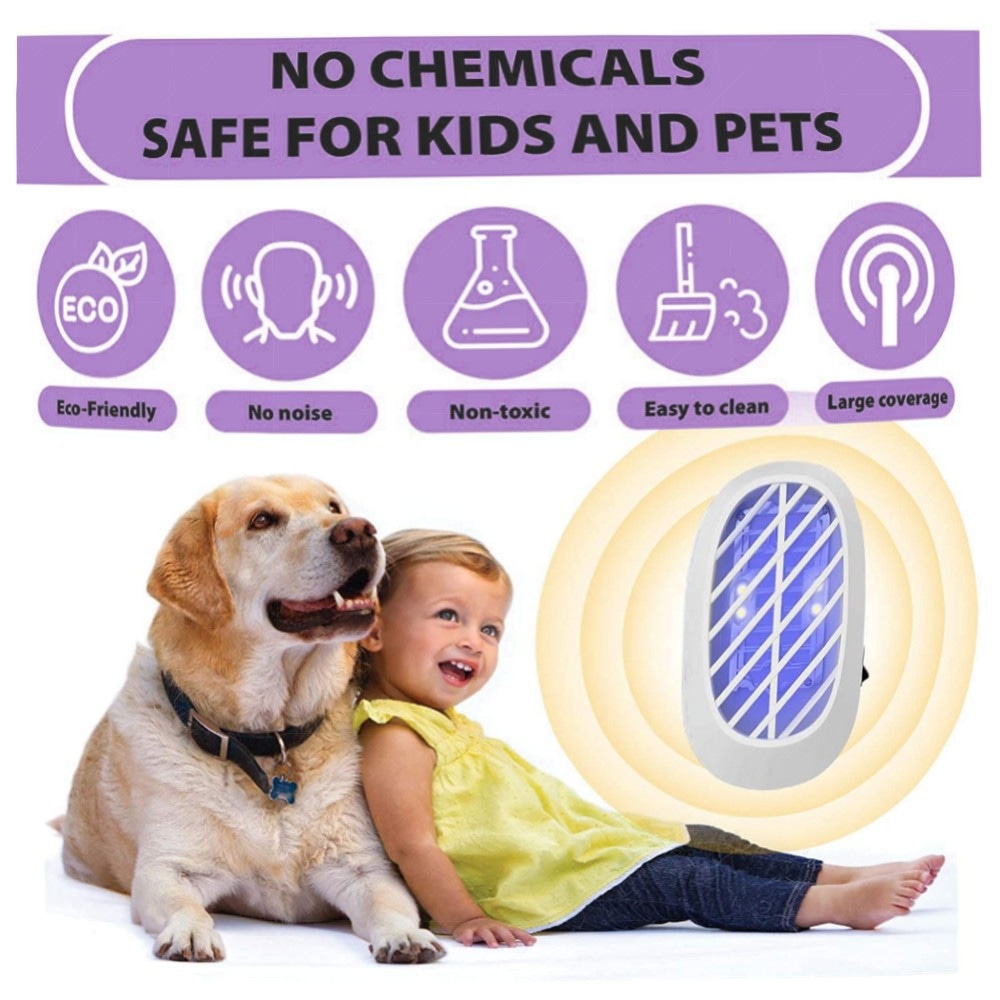 Elektrischer Indoor-Insektenvernichter mit Blaulicht – 2er Pack Mücken- & Fruchtfliegenfalle, geräuschlos, energiesparend