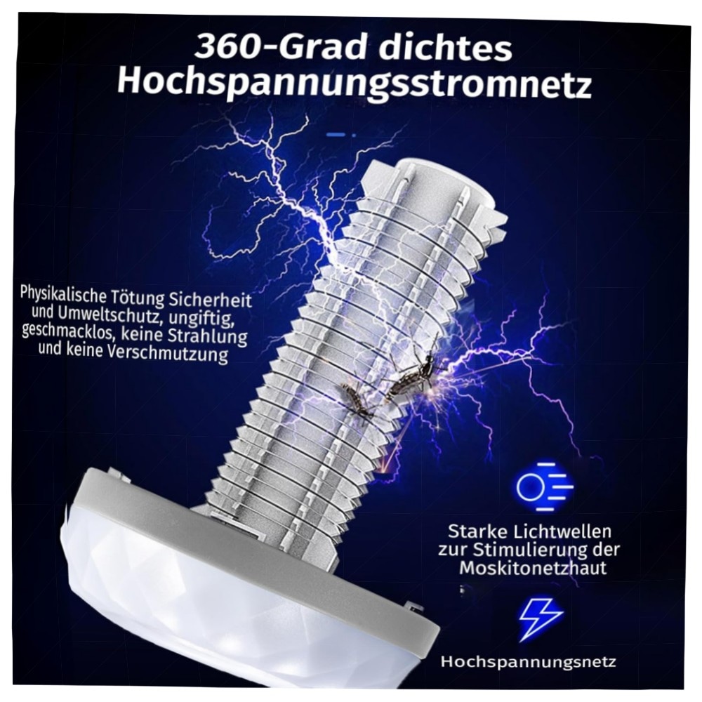 Zapfie Mückenlampe 3‑in‑1 Zapper – Tragbar, Wiederaufladbar & IPX4 Wasserdicht für Innen & Außen, UV‑Falle ohne Chemie