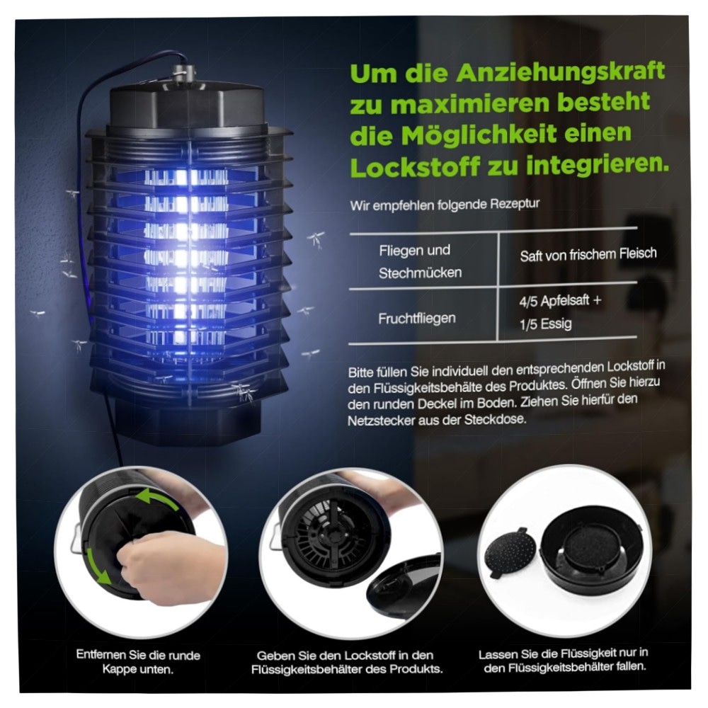 Elektrischer Insektenvernichter ISOTRONIC 500 V – Mückenlampe für Innen 50 m², geruchlos & sicher (3 Stück)