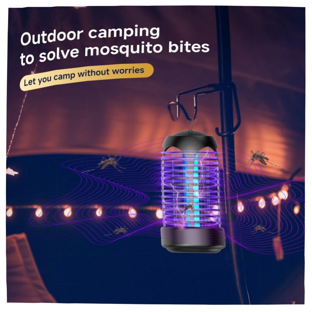 Elektrischer Insektenvernichter Mückenlampe mit 360° UV‑Licht, IPX4 wasserdicht, 4200 V Hochspannungsnetz – langlebig, für Innen & Außen