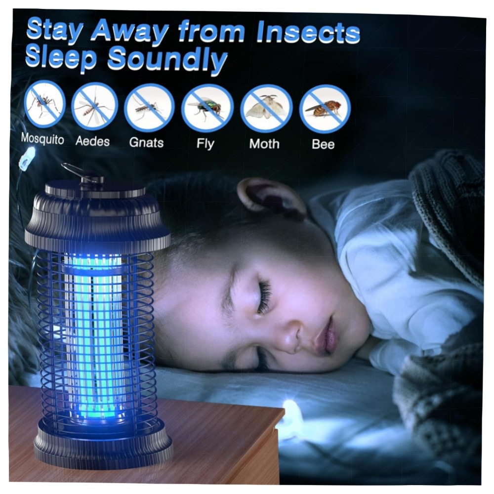 Elektrischer Insektenvernichter 20W – UV Mückenlampe mit 4500V, IPX4 wasserdicht, geruchsneutral & ungiftig, 360° Fliegenfalle für Innen & Garten