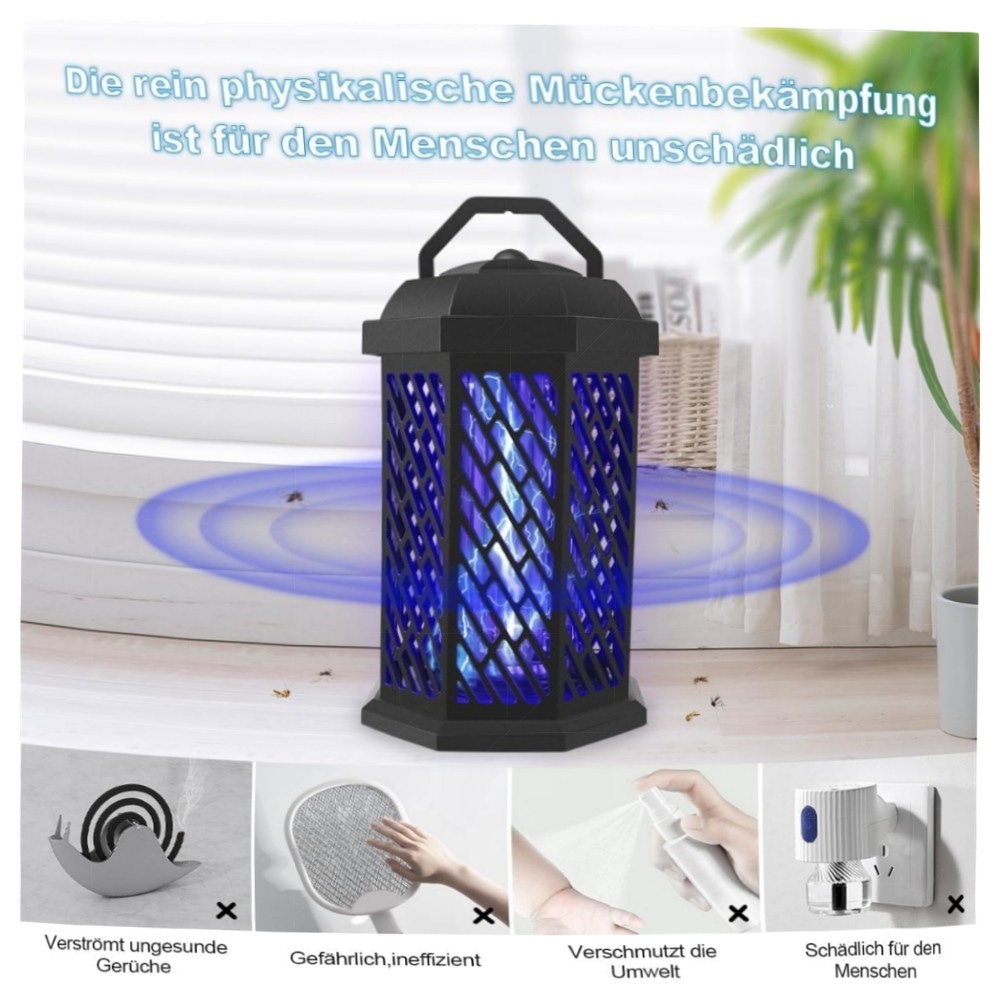 Insektenvernichter Elektrisch 4200V mit UV-Licht 18W – Wasserdichter Mosquito Killer für Innen & Außen, robustes ABS, abnehmbarer Sammelbehälter