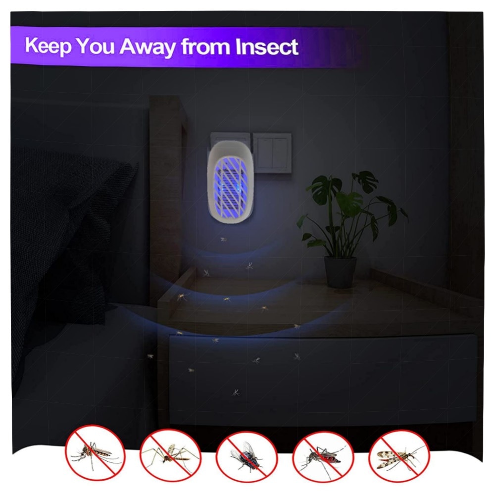 Elektrischer Indoor-Insektenvernichter mit Blaulicht – 2er Pack Mücken- & Fruchtfliegenfalle, geräuschlos, energiesparend