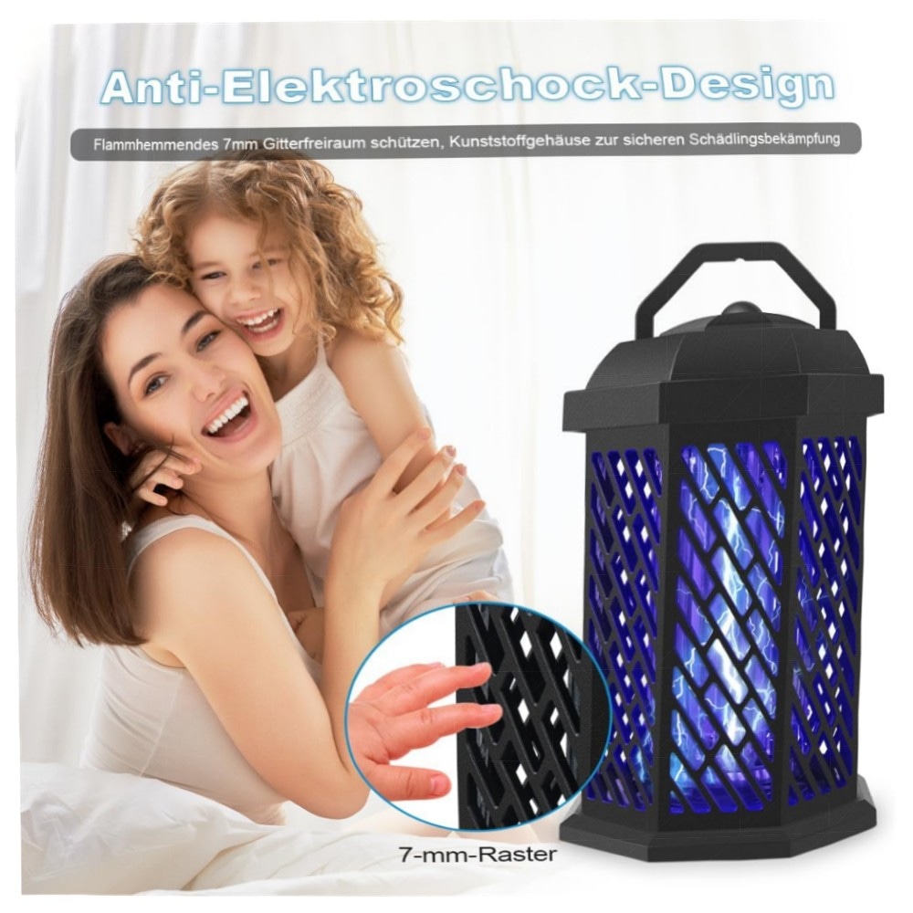 Insektenvernichter Elektrisch 4200V mit UV-Licht 18W – Wasserdichter Mosquito Killer für Innen & Außen, robustes ABS, abnehmbarer Sammelbehälter