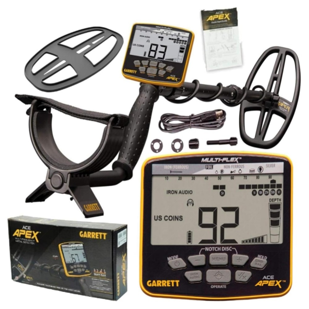 Garrett ACE APEX Metalldetektor – Ultraleicht, Multi-Frequency für Strand & Gelände, inkl. Pro-Pointer AT