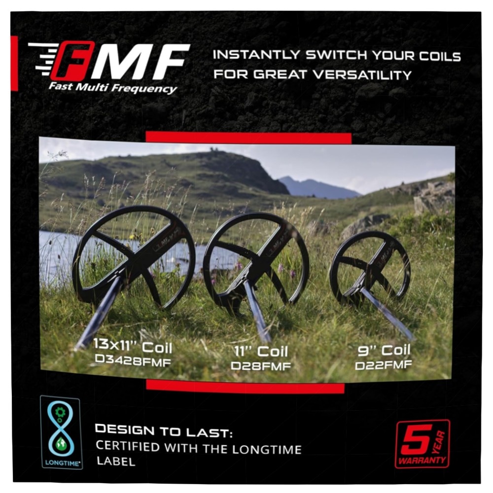 XP DEUS II Doppel-D FMF Suchspule 22 cm – hochwertige, leichte Suchspule für Schatzsuche & Prospektion