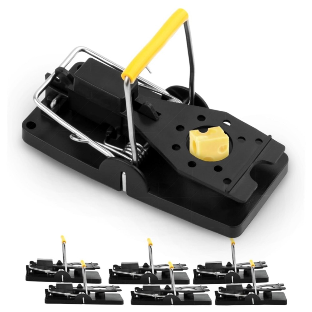 XL Beißfalle für Ratten & Mäuse, 6er-Pack – robuste, wiederverwendbare Schlagfallen aus Kunststoff mit hoher Federkraft für Haus & Garten