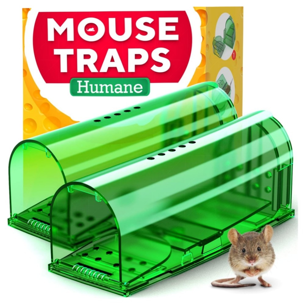 Humane Mausefallen zum Fangen & Freigeben, 2er-Set – langlebige, kinder- und haustiersichere Kunststofffallen für Innen & Außen
