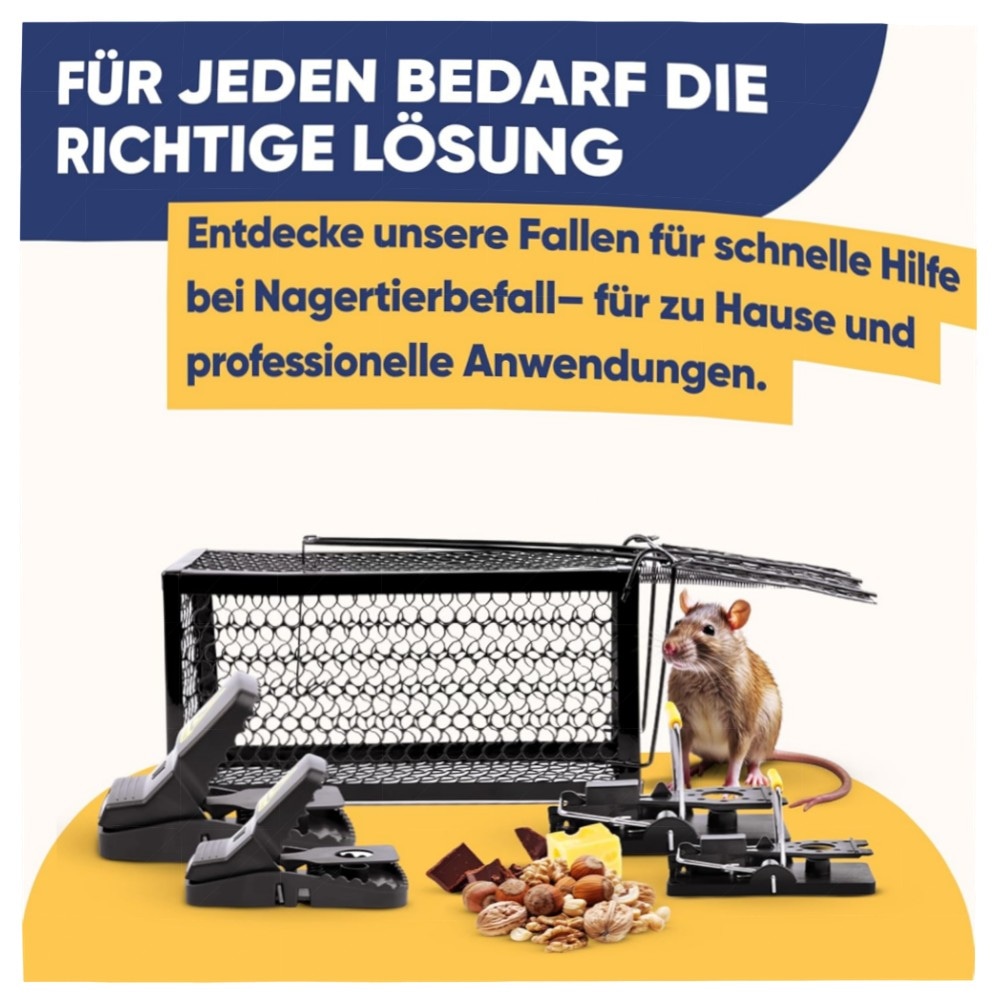 XL Beißfalle für Ratten & Mäuse, 6er-Pack – robuste, wiederverwendbare Schlagfallen aus Kunststoff mit hoher Federkraft für Haus & Garten
