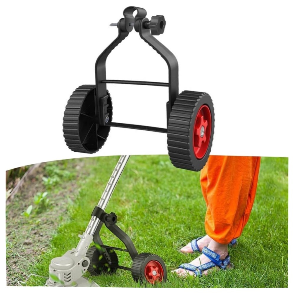 Verstellbares Stützrad für Rasentrimmer – Grasfresser Ersatzräder für 22–26 mm Schaft, stabile Dreiecks‑Konstruktion, robustes Metall, einfache Montage