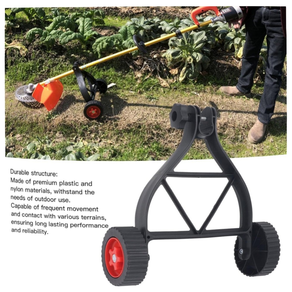 Höhenverstellbares Stützrad für Rasentrimmer (23–28 mm) – Robust ABS/Nylon, universeller Hilfsaufsatz für Unkrautvernichter & Rasenmäher (2er-Set)