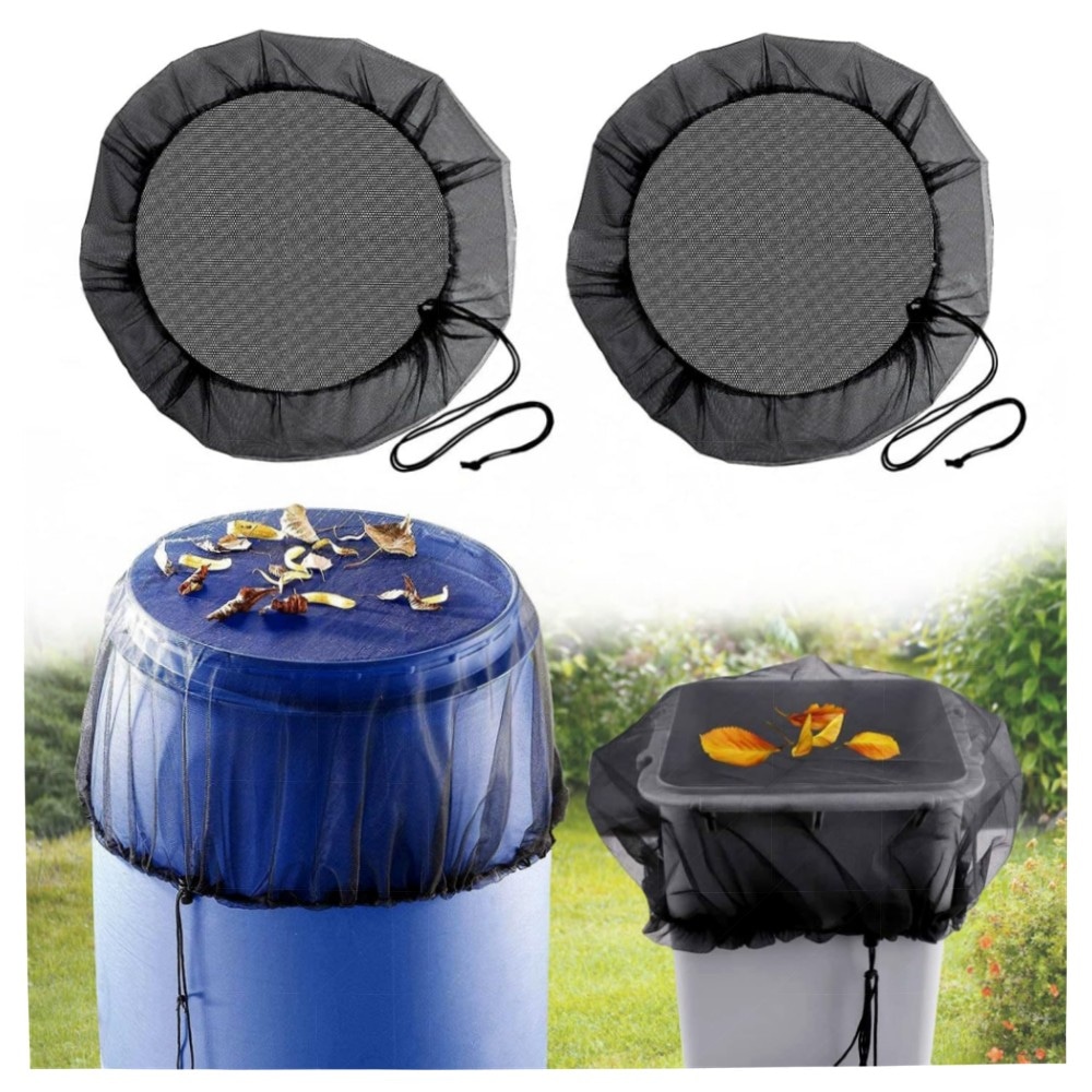 Regentonnennetz 2er-Set Ø95 cm – verstellbare Abdeckung mit Gummizug, feinmaschig & witterungsbeständig, Schutz vor Laub & Mücken